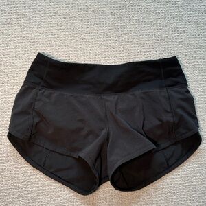 lululemon Run Speed Up Low-Rise Lined Black Shorts 2.5- Size 2/fits XS,S